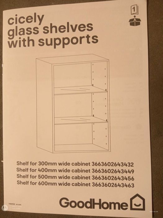 Szklane półeczki GoodHome 25,9 cm/27,4 cm