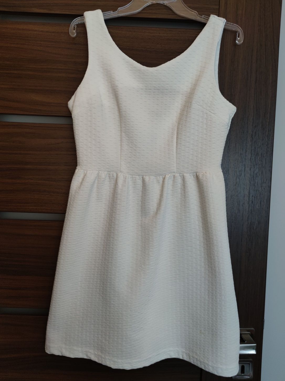 Biała sukienka krótka na ramiączkach sukienka letnia koltajlowa rozm.S