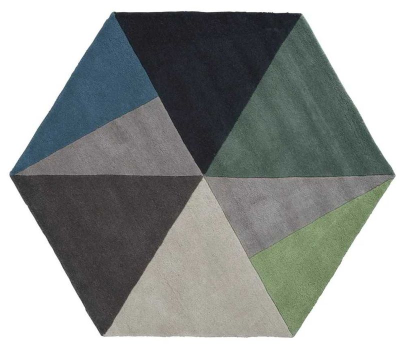 Dywan wełniany ręcznie tuftowany Sato Petrol Linie Design