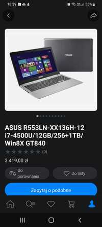 ASUS R553LN-XX136H-12 i7-4500U/12GB/256/Win8X GT840