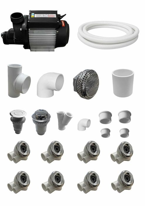 Zestaw hydromasażu na 8 dysz do Bali / Jacuzzi ogrodowego/Ruskiej bani