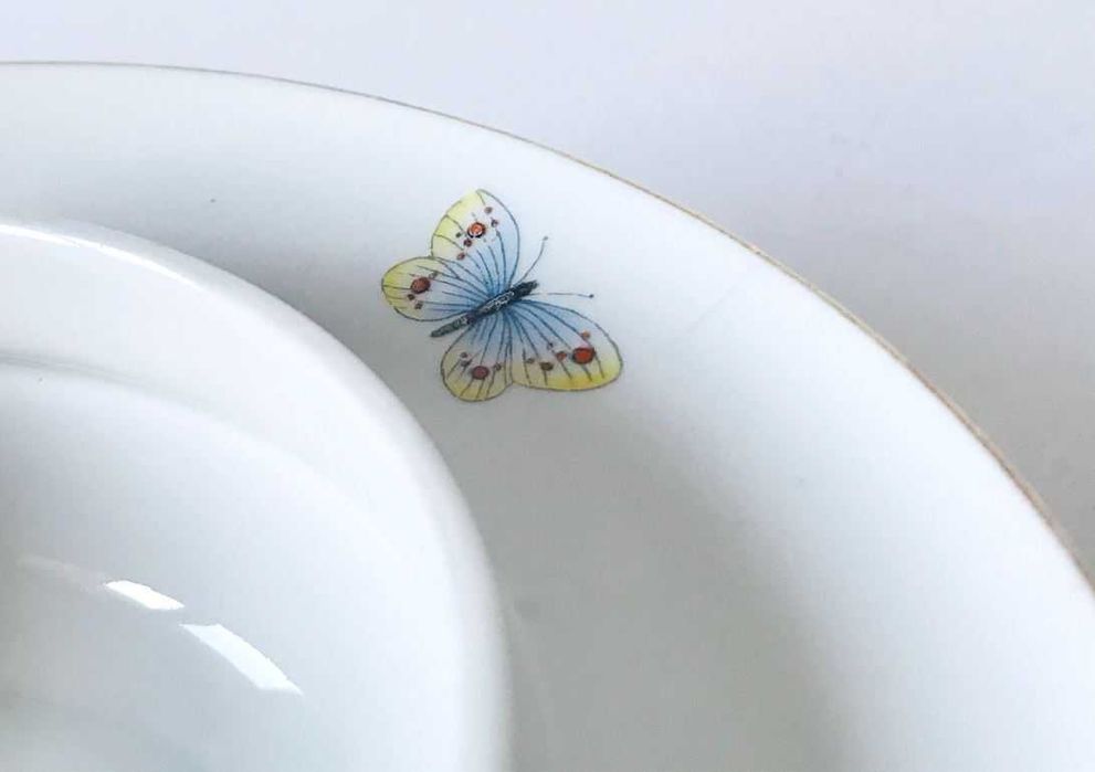 Maselniczka porcelanowa Kwiaty Motyle Złocenia Seltmann Weiden Bavaria