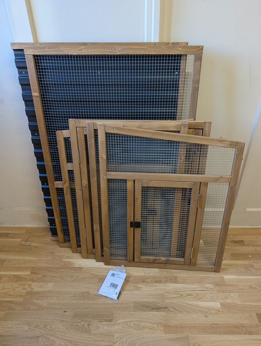 TIAKI Drewniana Klatka Zewnętrzna dla królików kurczaków 116x78x89.8cm