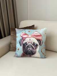Nowa poduszka dekoracyjna dla dzieci Pies Mops