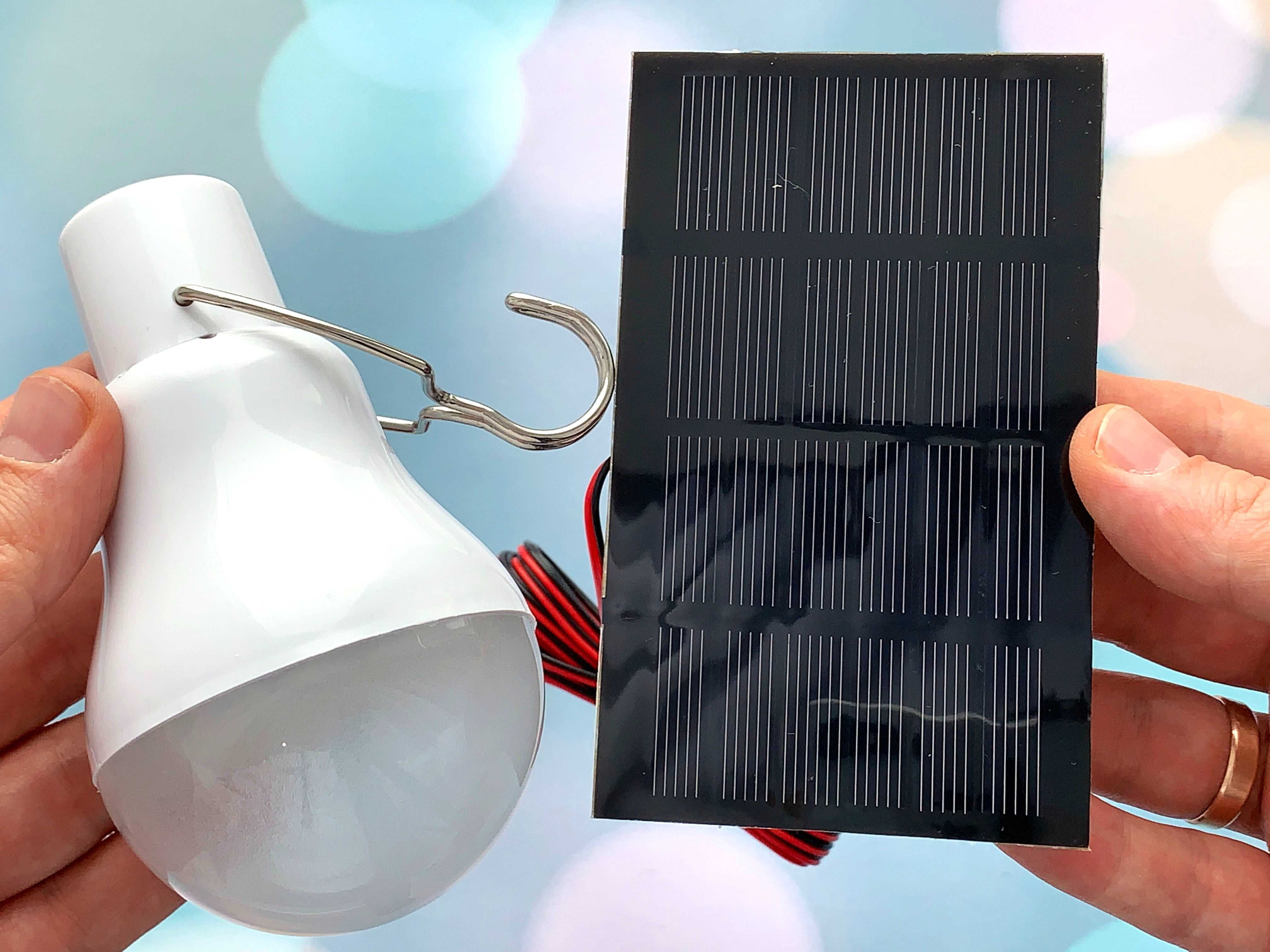 Лампа с аккумулятором и солнечной панелью