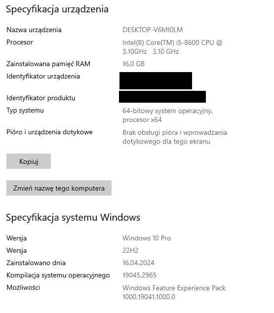 Komputer GTX 1060 6GB / INTEL CORE I5 8600 / 16GB DDR4 /SSD + HDD