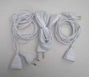 3szt Kabel / Przedłużacz 3m Bialy do lampek choinkowych,  Telefonu, la