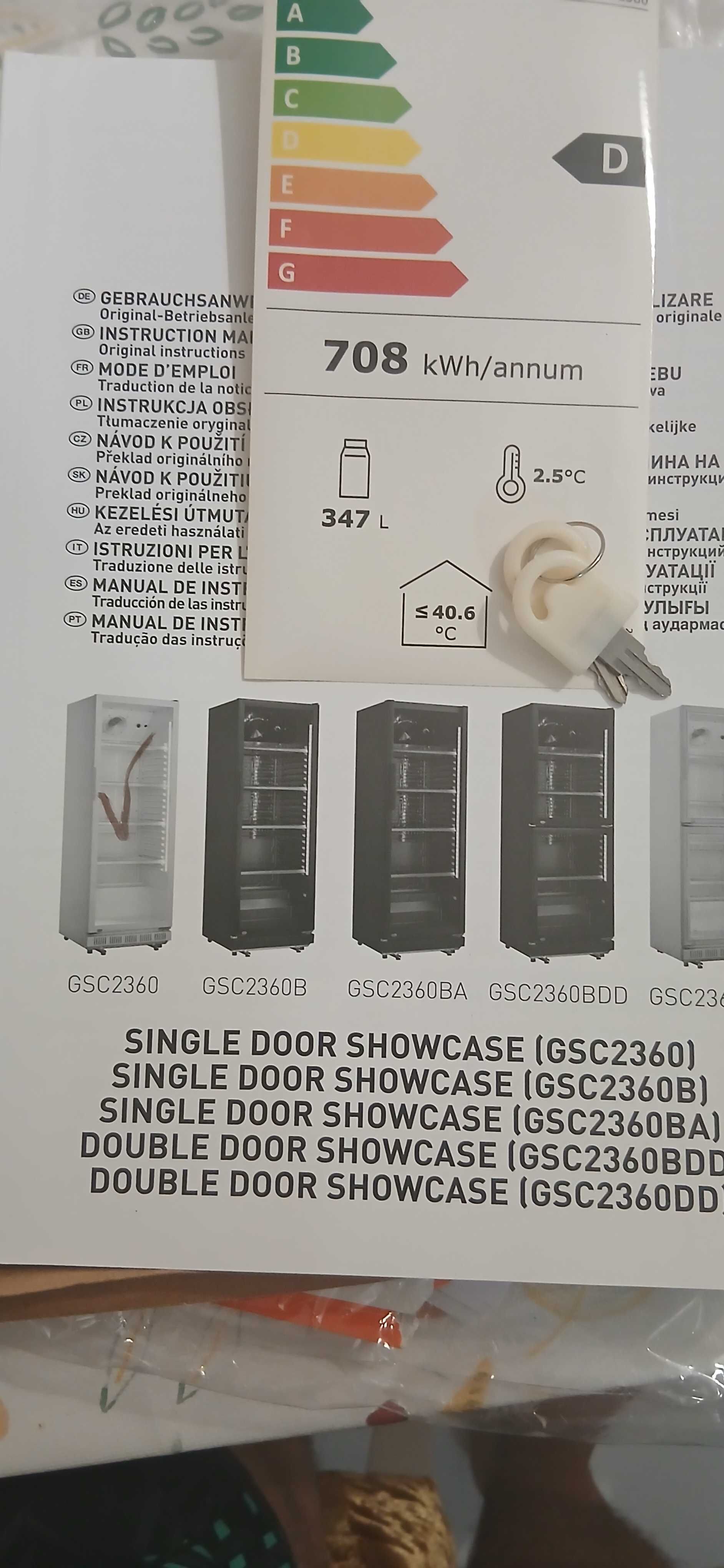 Armário de refrigeração NOVO 347 Litros