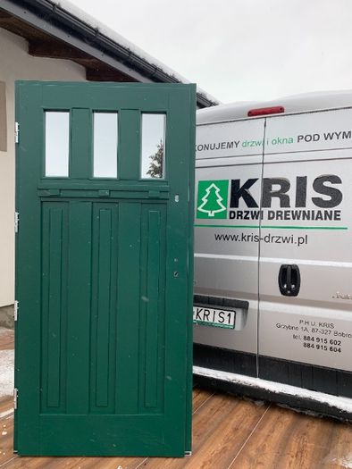 Drzwi Zewnętrzne drewniane czarne Białe, Zielone, niebieskie, czerwone