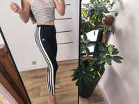 Legginsy czarne trzy paski Adidas nowe z metką