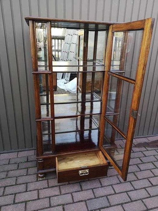 Witryna Serwantka Dębowa Unikat Politura Stara Antyk Po Renowacji