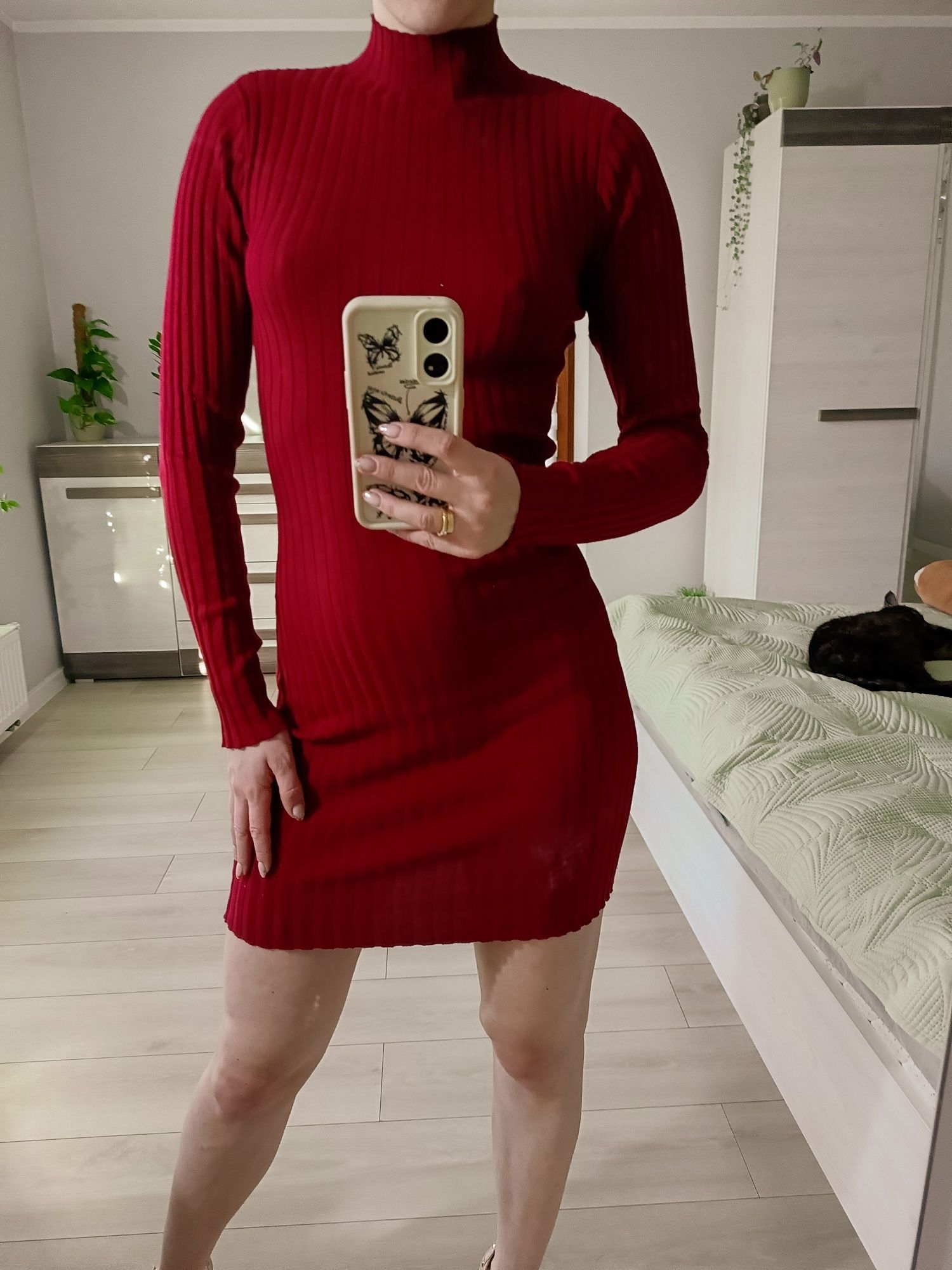 Czerwona sukienka S 36 h&m