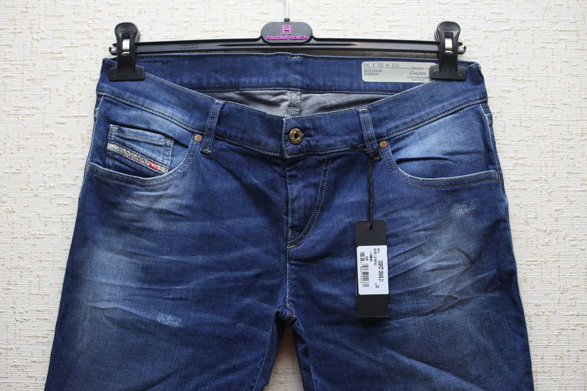 Женские джинсы DIESEL, синего цвета (GRUPEE 0664S)