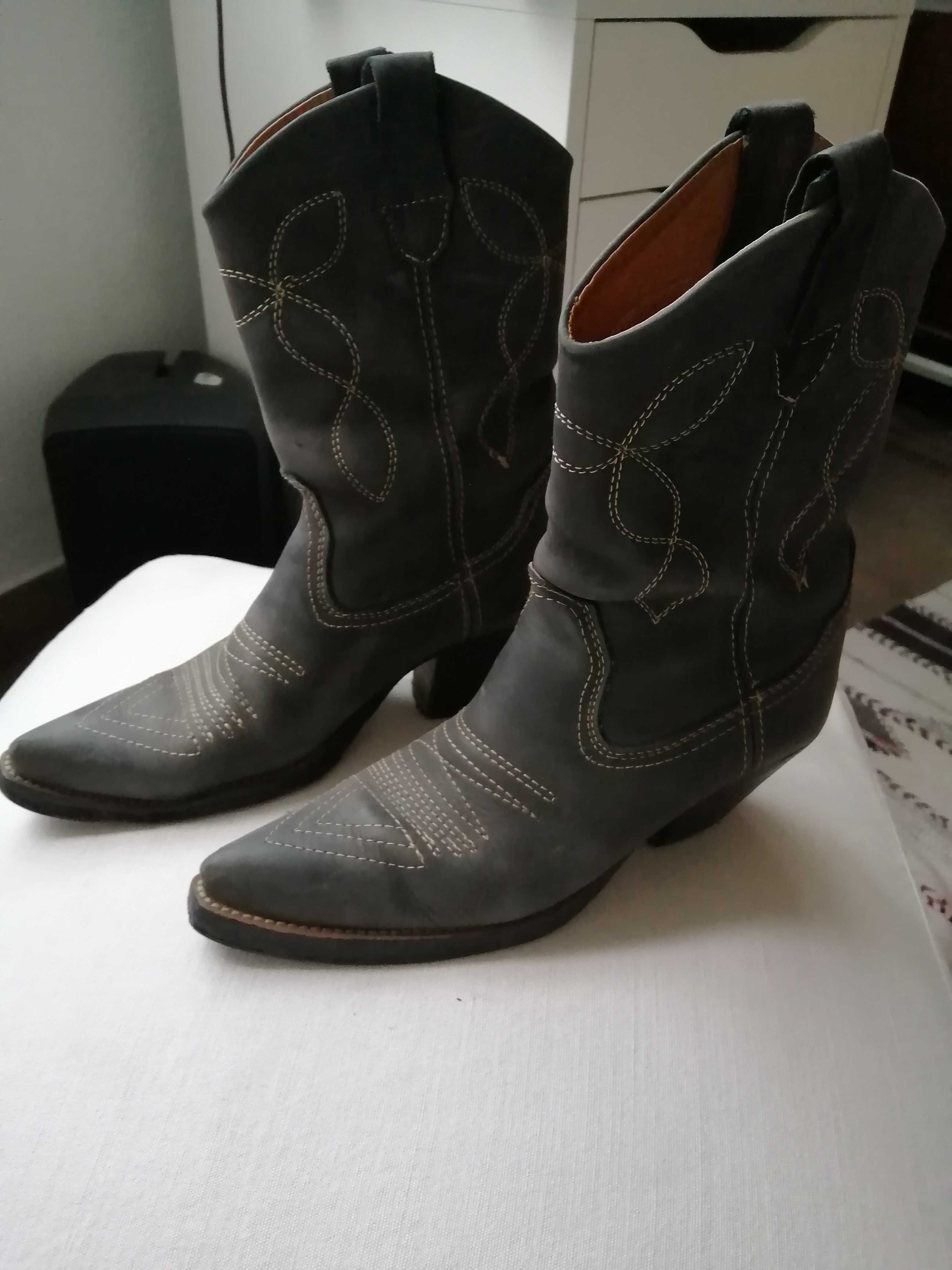 botas texanas em pele