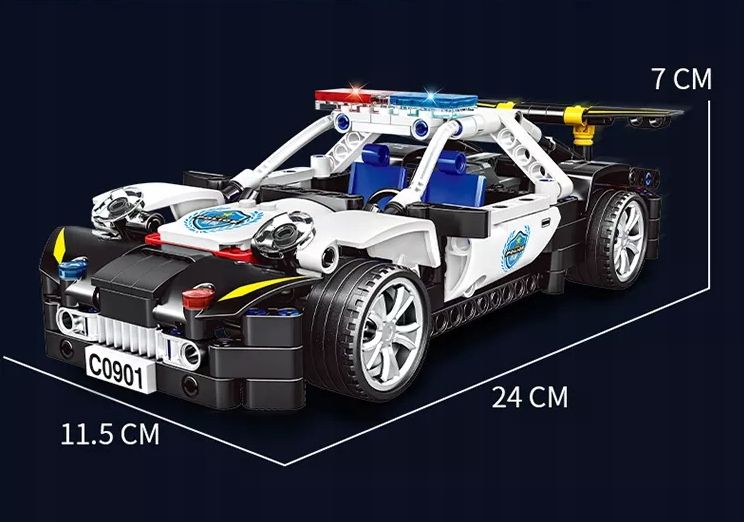 Klocki Składany Samochód Policja Napęd - 359 pcs