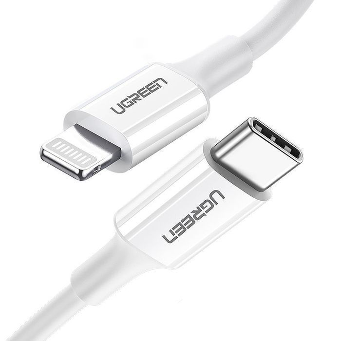 Ugreen Kabel Przewód Usb Typ C - Lightning 3A 0,25 M Biały (Us171)