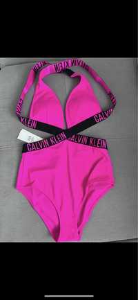 Nowe bikini strój kąpielowy CK Calvin Klein S Logo różowy