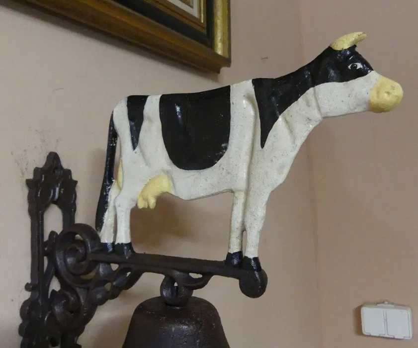 Duży użytkowy DZWON żeliwo żeliwny KROWA dzwonek