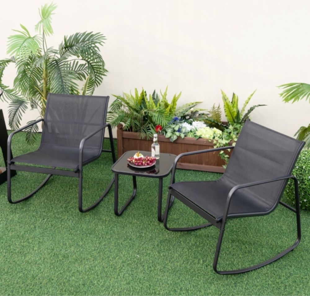 Krzesła ogrodowe stolik Stół krzesła Costway metalowe  meble ogrodowe