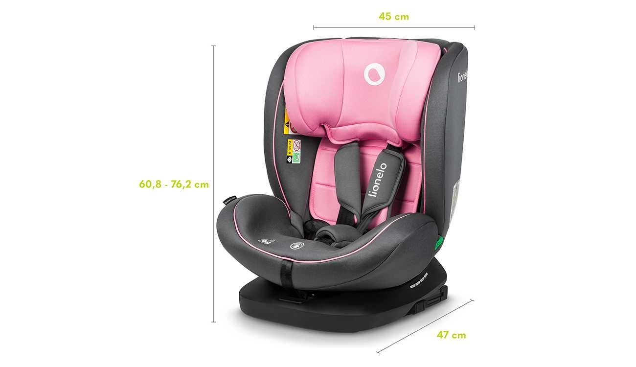 Fotelik Samochodowy Lionelo Bastiaan i-Size Pink Baby 0-36kg Isofix