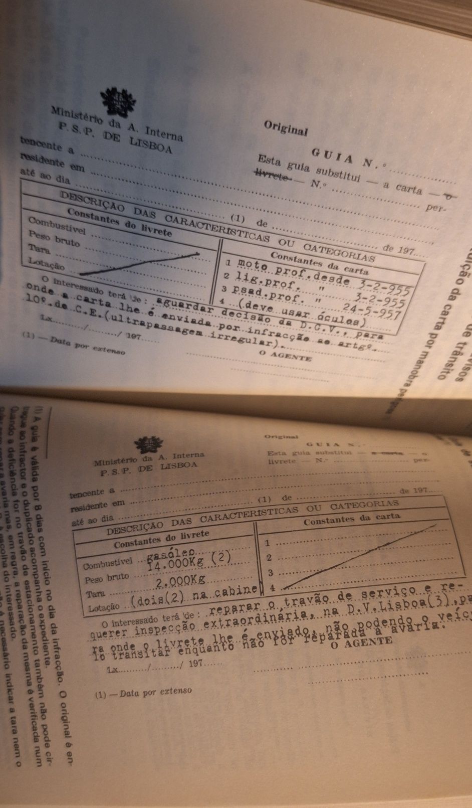 Guia de trânsito do agente peão e condutor  1977
