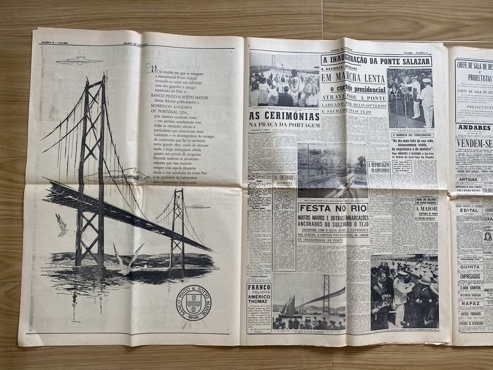 Jornal Diário de Notícias Inauguração Ponte SALAZAR