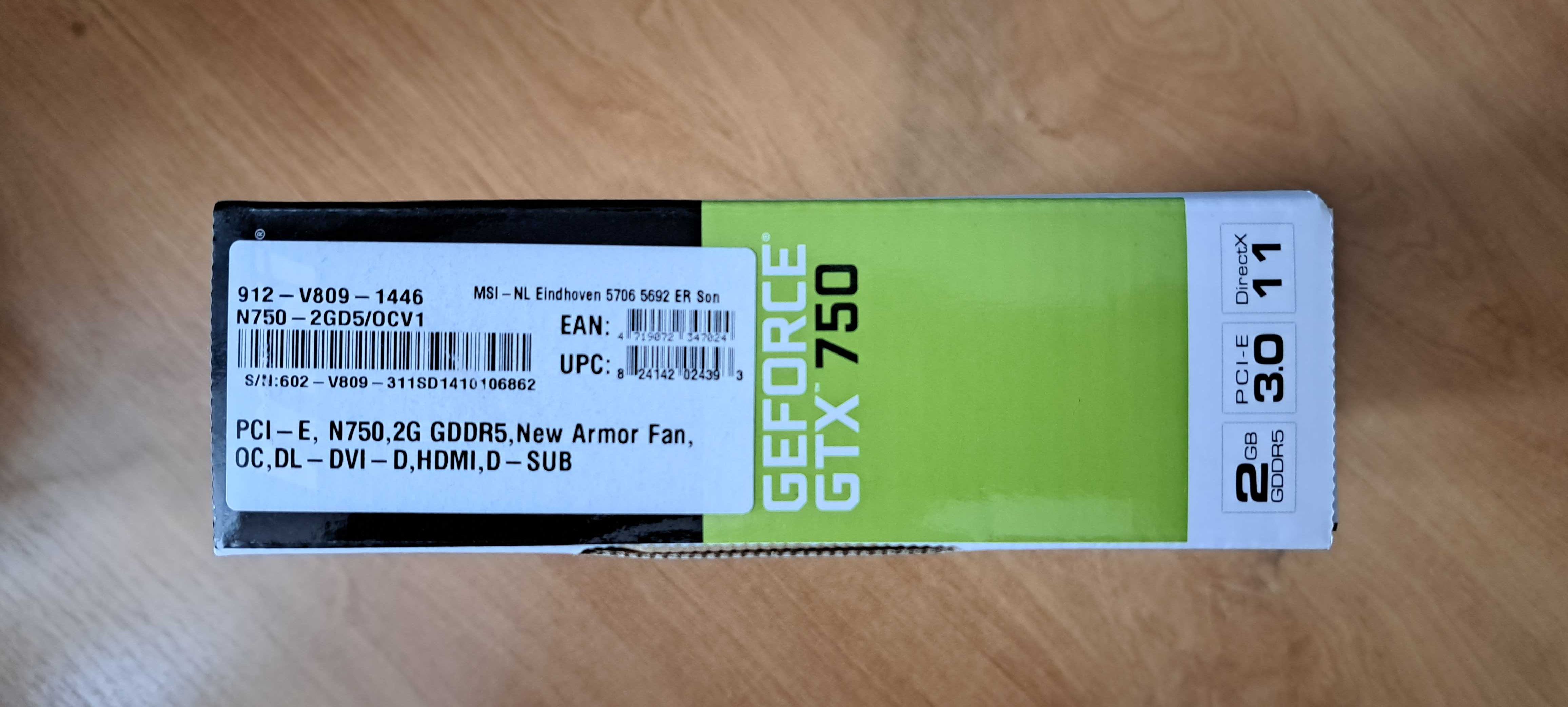 Okazja! Karta graficzna MSI Geforce GTX 750 2GB GDDR5