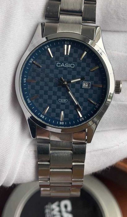 Годинник наручний Casio MTP-VD03B Silver/Blue | часы наручные мужские