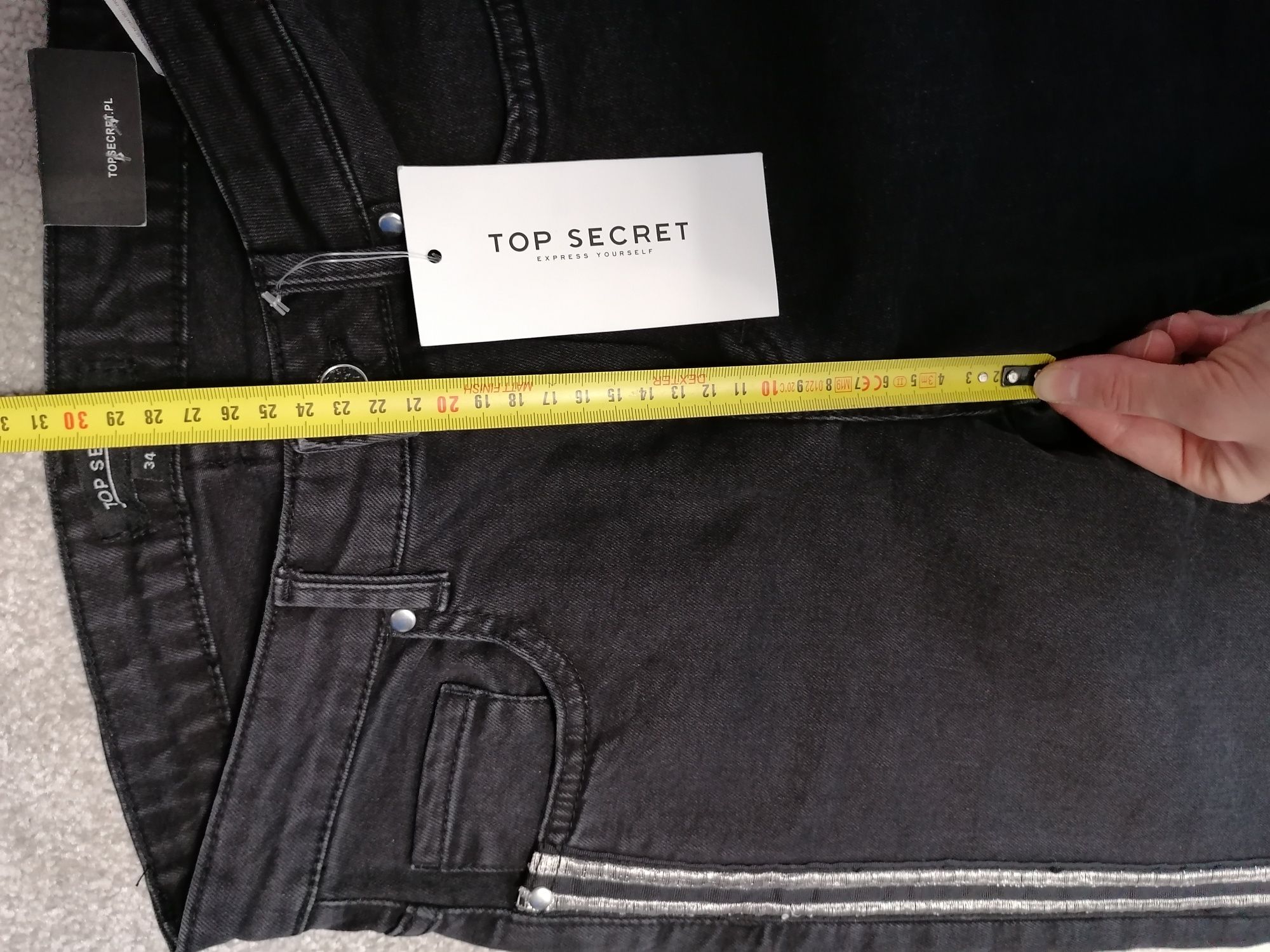 Jeansy skinny wysoki stan rozmiar xs top Secret