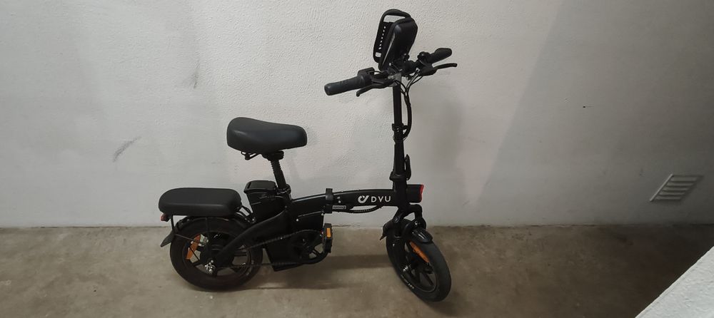 Bicicleta elétrica dobrável completa DYU A5 de 14 polegadas
