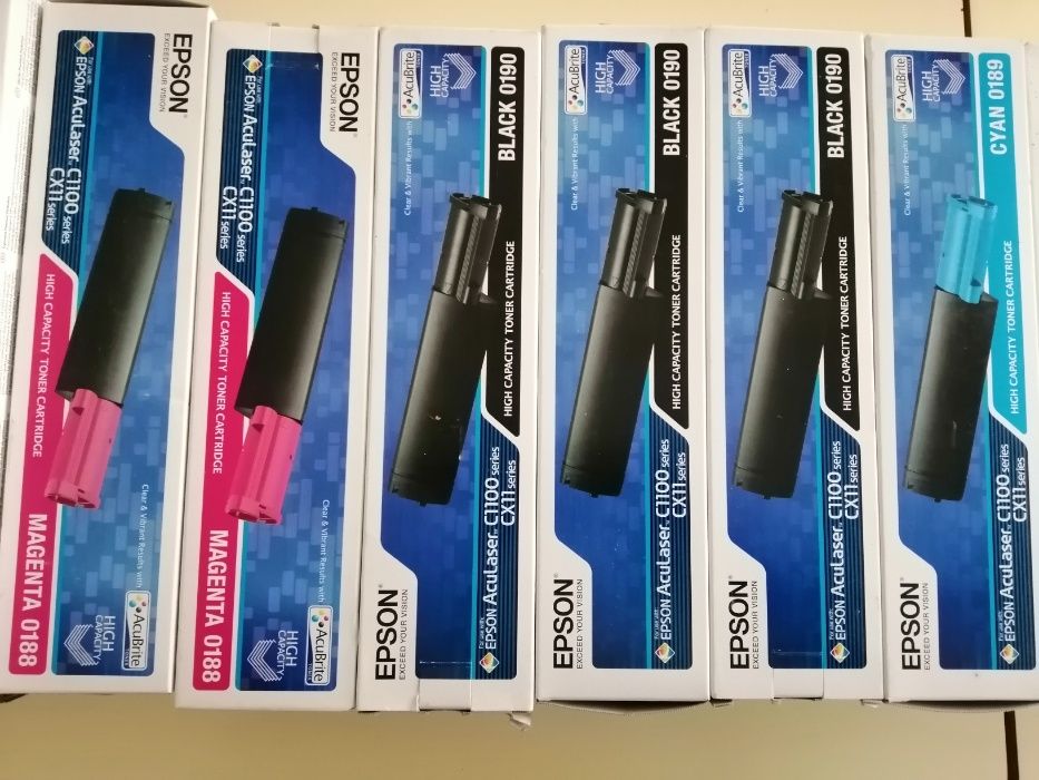 Cartuchos de Toner Epson e HP completamente novos