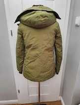 zielona super ciepła zimowa kurtka duży kaptur XS/S Zara