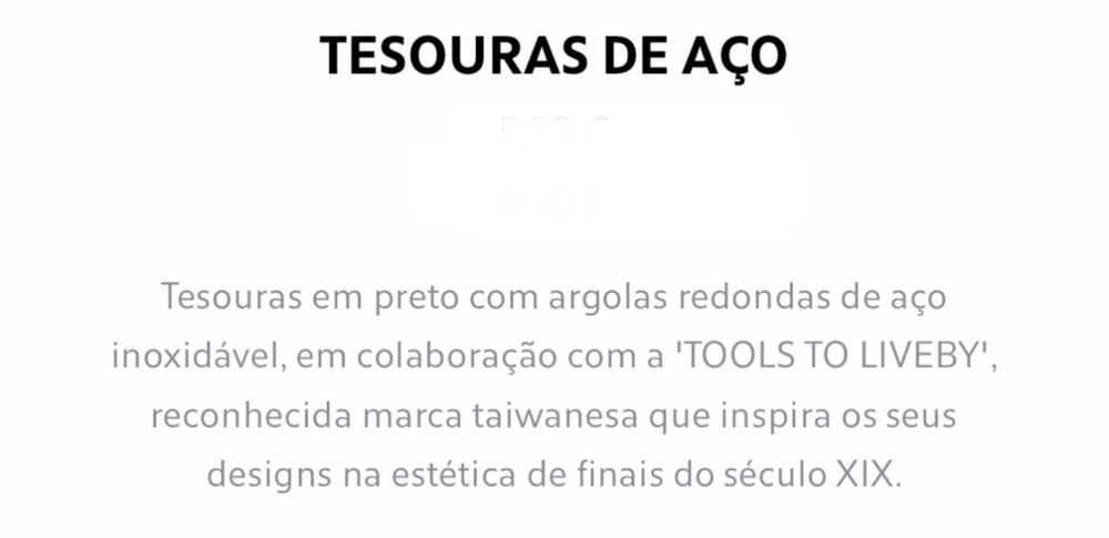 Tesoura Pequena De Aço Zara Home NOVO