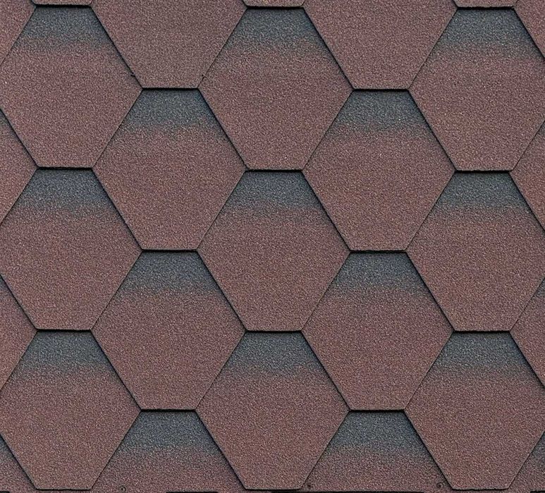 Бітумна черепиця Акваізол Акцент. Мозайка КОРИЧНЕВА. АКЦІЯ 190 грн.