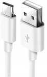 Kabel USB - USB Type-C 1m 2.4A , płaski, biały