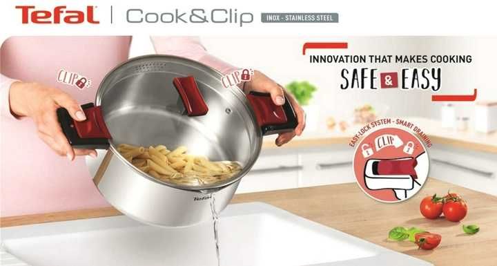 Набір посуду Tefal Cook&Clip 10 предм G723SA74 Набор посуды кастрюль