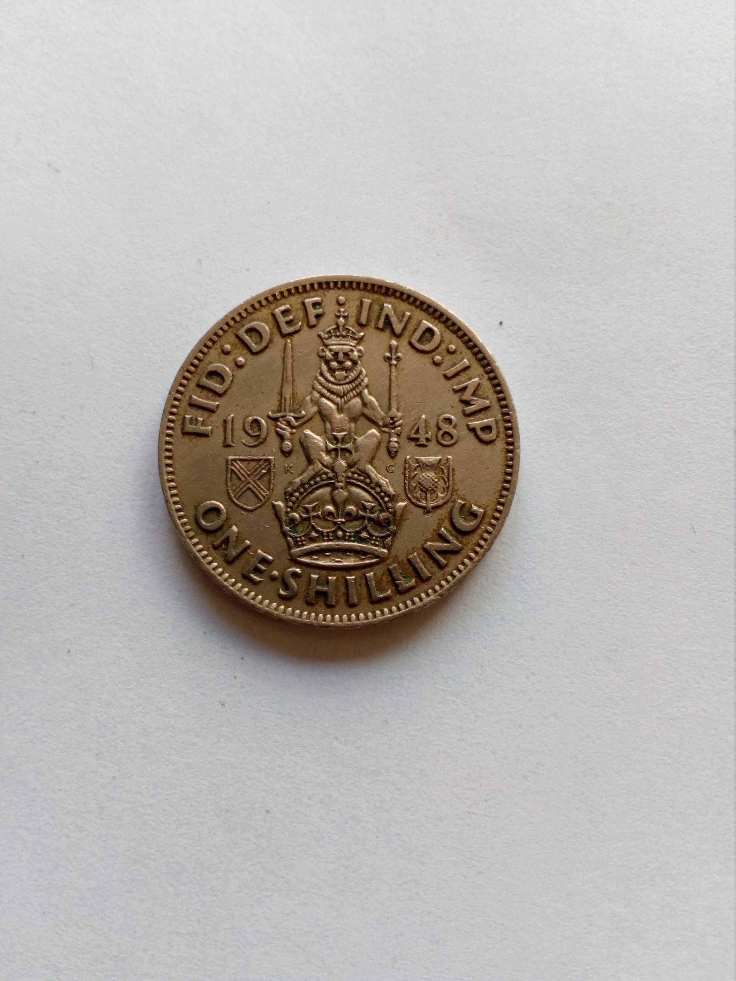 Moneta one shilling 1948 rok