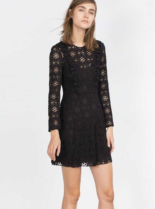 Vestido renda preto Zara