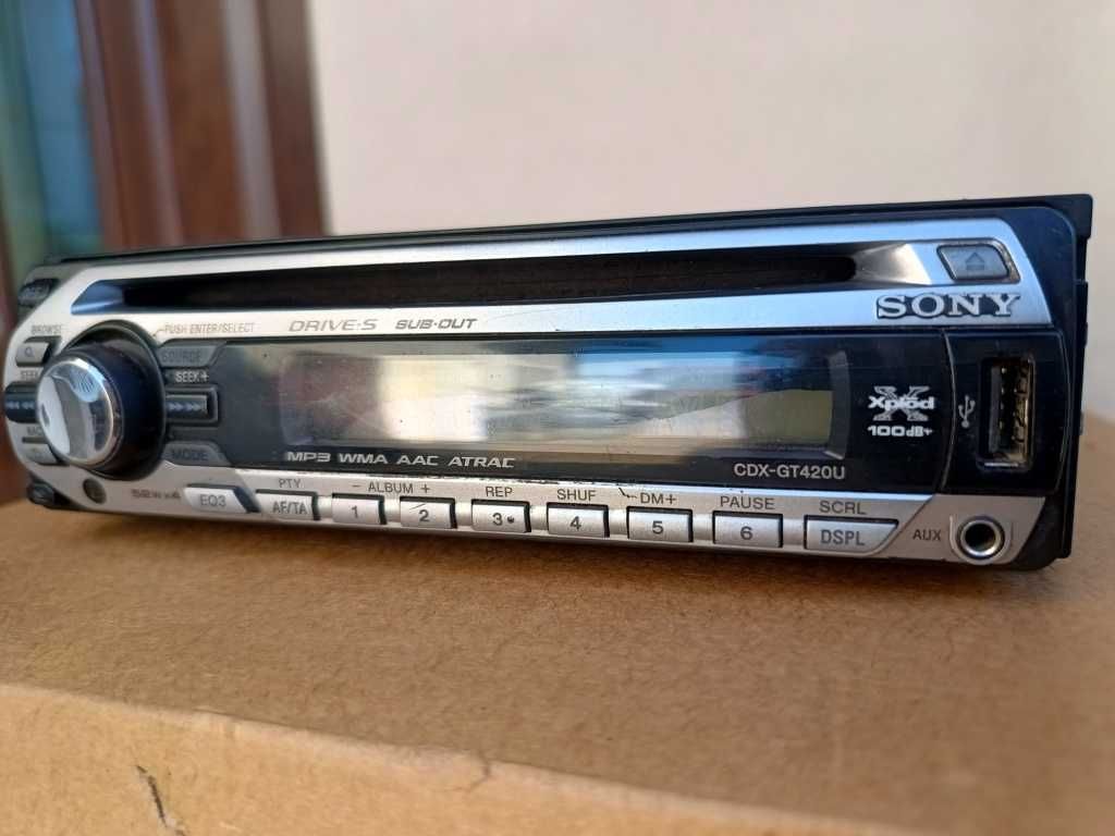 RadioCDText MP3 SONY CDX-GT420U XPlod 52W USB/AUX/Subw Loudne Bass EQ3