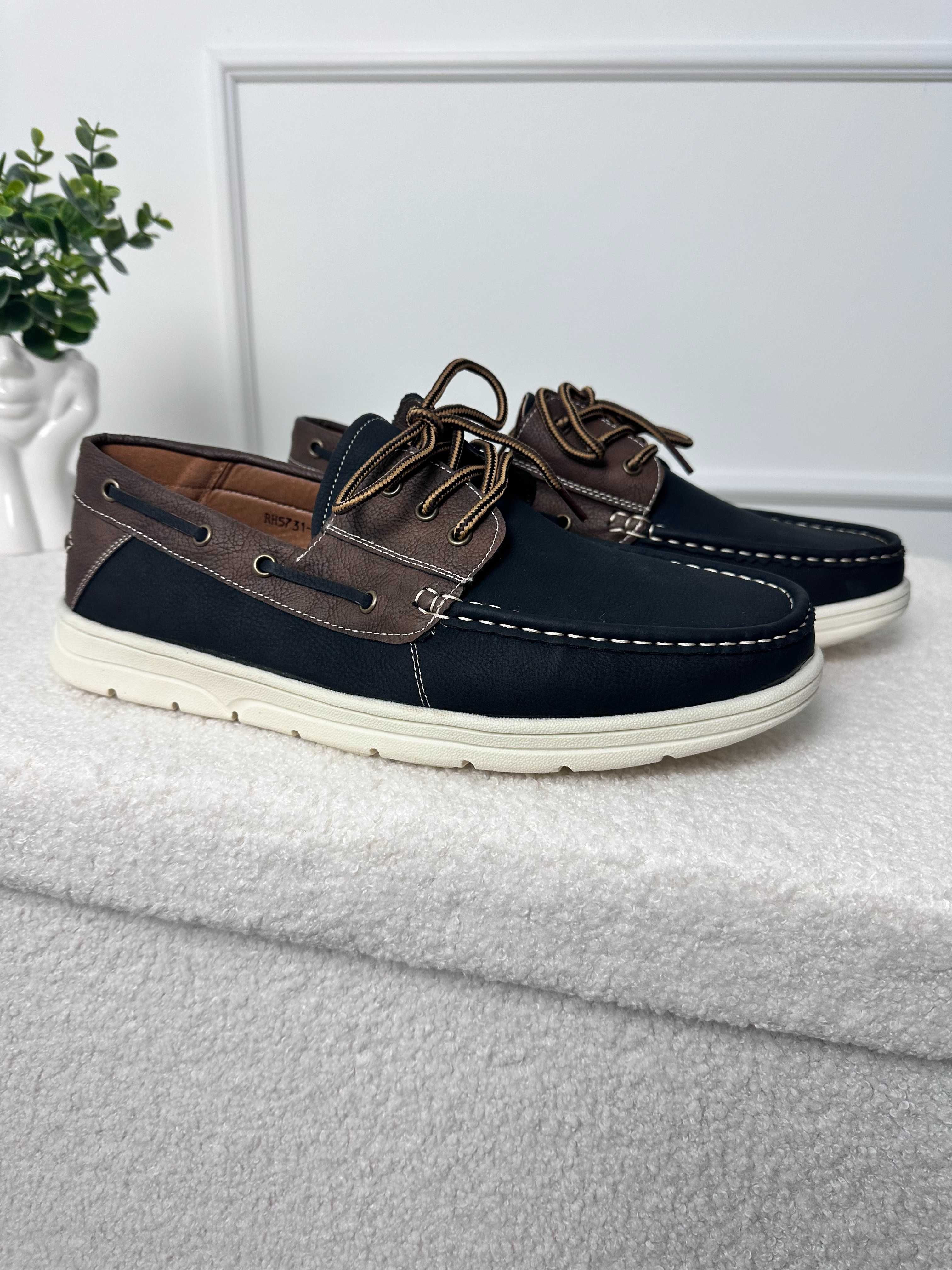 Buty męskie mokasyny półbuty sznurowane 39 do 45