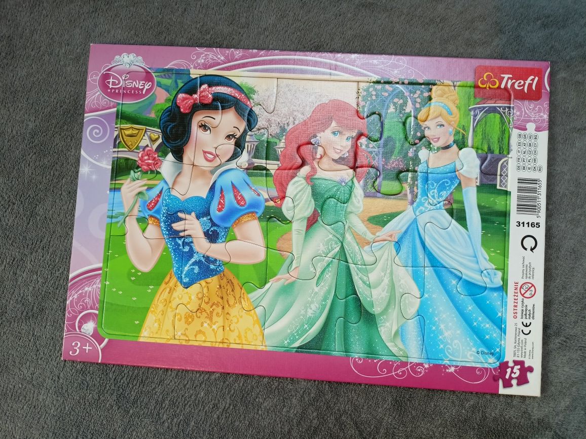 Puzzle dla dzieci 15 elementów Księżniczki Disney