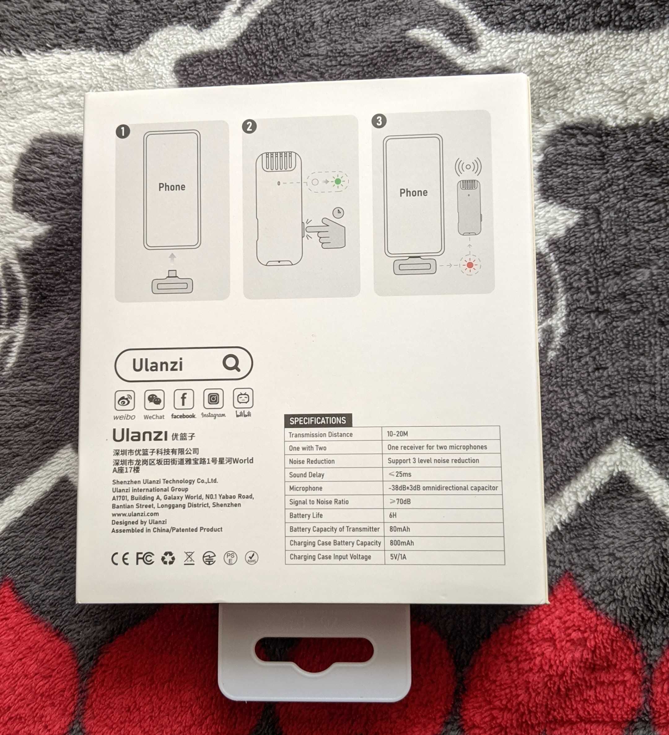 Bezprzewodowy mikrofon do iPhone'a Ulanzi