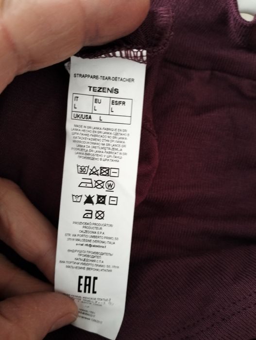 Tezenis, nowa wiskozowa sukienka damska śliwkowa,burgundowa, r.M/L