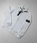 Белая олимпийка кардиган Стон Айленд Кофта Stone Island біла Зипка SI