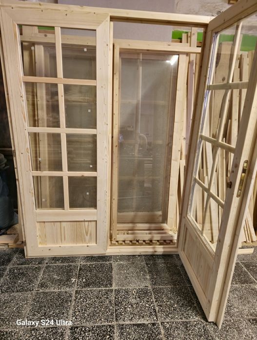 Drzwi drewniane tarasowe 150 x 200