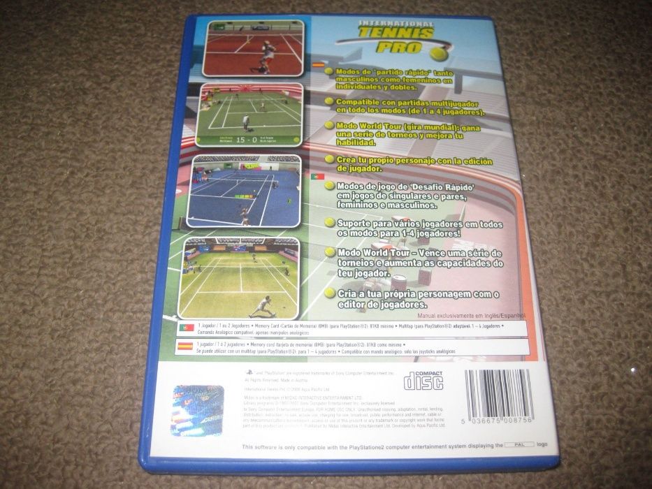 Jogo "International Tennis Pro" para PS2/Completo!
