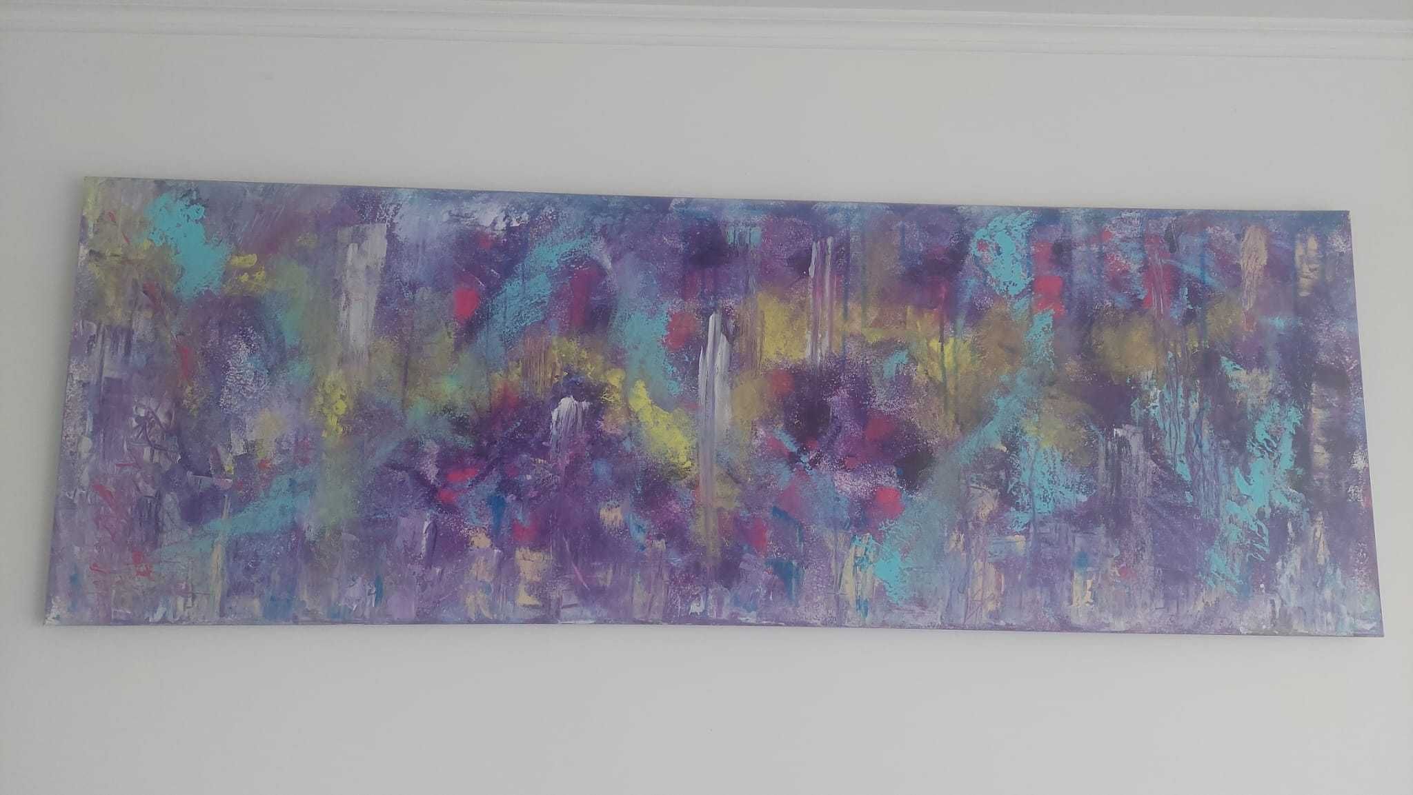 Obraz Abstrakcja - akryl na płótnie 120x40cm