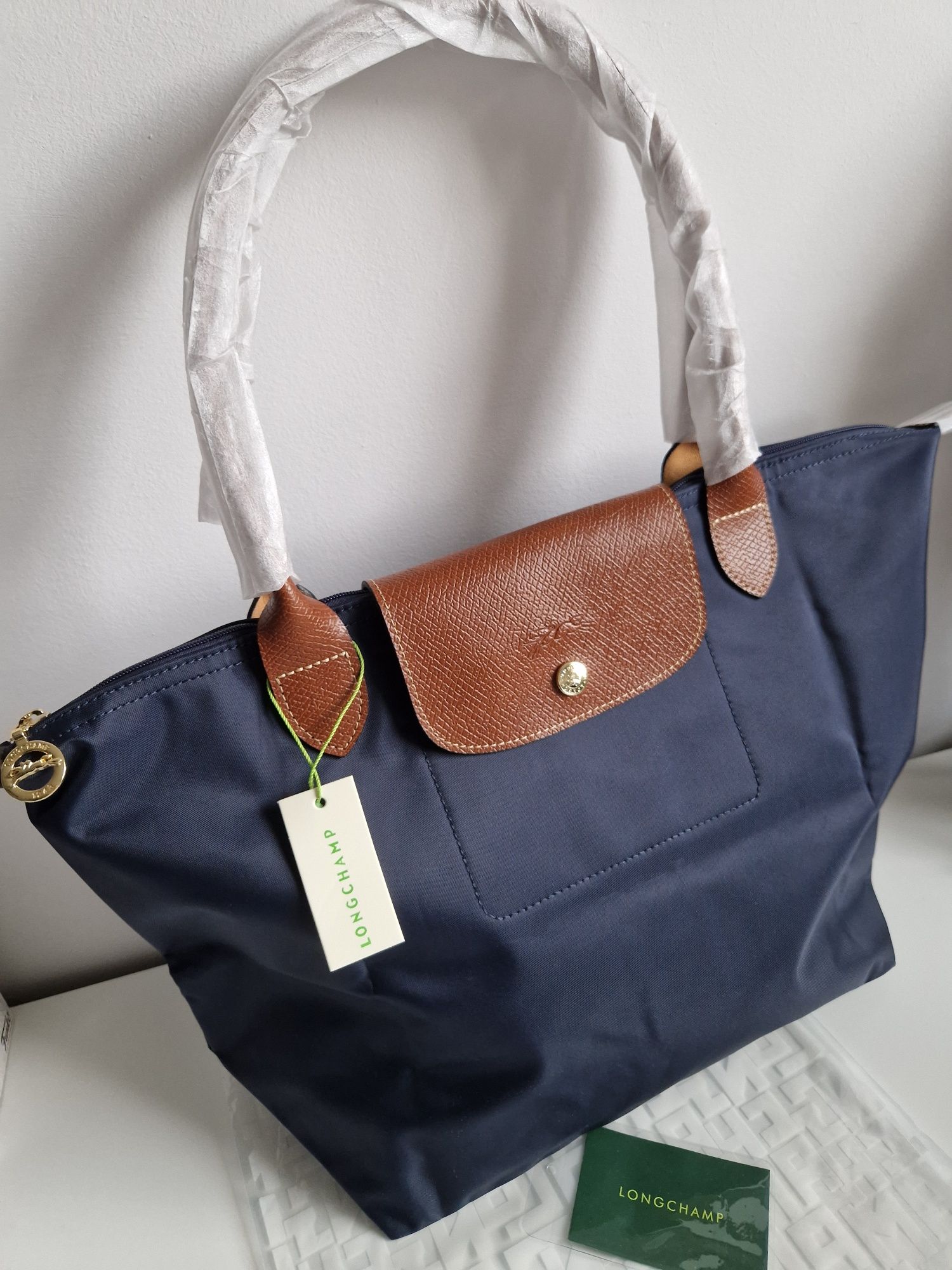 torebka LONGCHAMP granat roz L NOWA