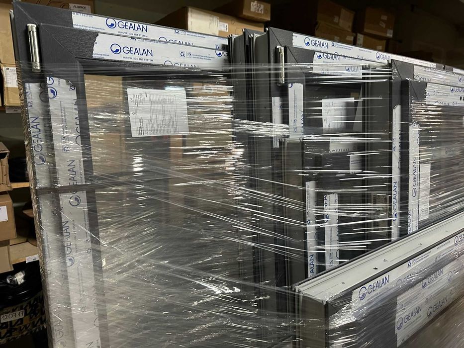 Drzwi zewnętrzne Gealan S8000 2x Antracyt 1100x 2100 PVC klamka