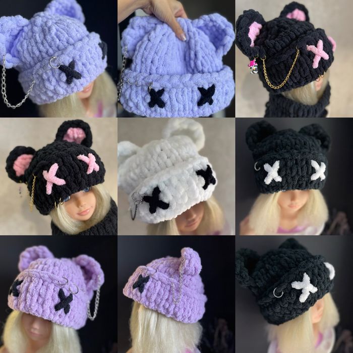 Шапка балаклава с ушами мишки,зайца плюшевая детская/взрослая